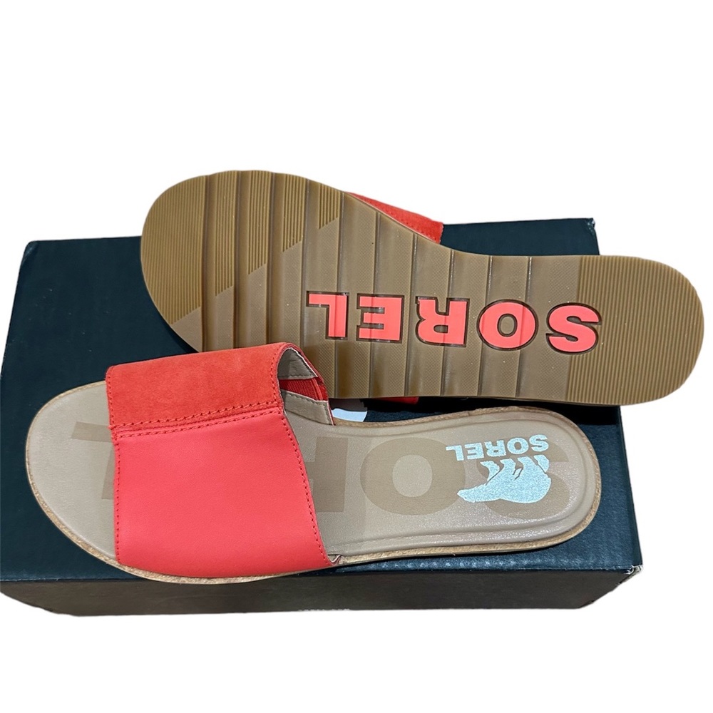 New Sorel Ella II Slides Sandal Rouge sz 9